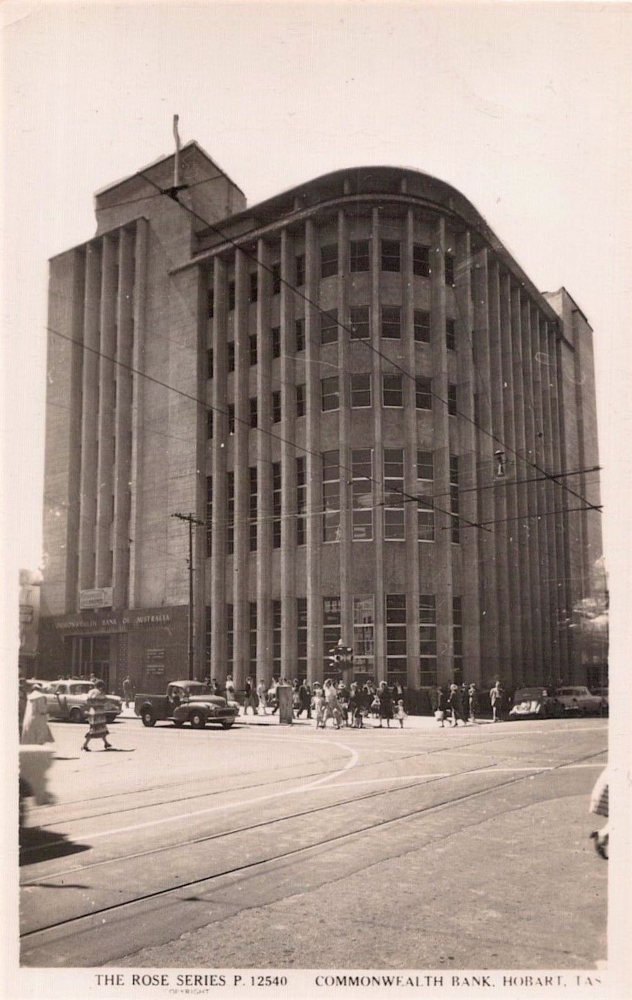 The Commonwealth Bank of Australia building, Hobart, circa 1950 — home of the Hobart Mint vault